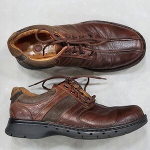 Clarks Unstructured oxford shoes men's size 9 M brown leather